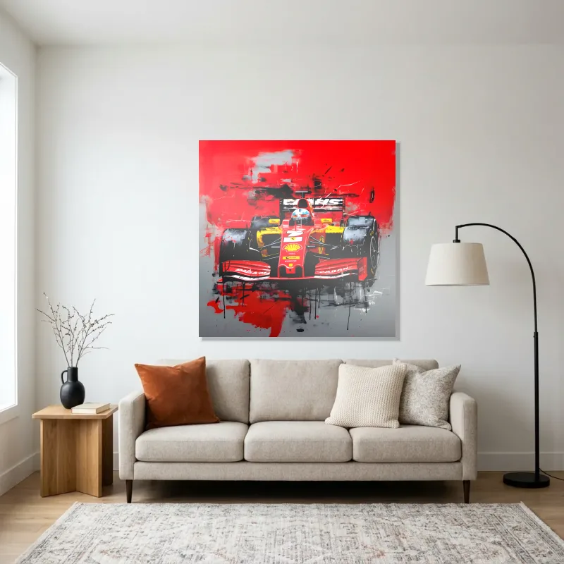 Tableau formule 1 Ferrari rouge – Aluminium Brillant