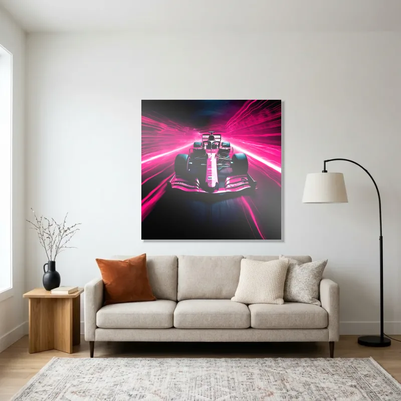 Tableau formule 1 lignes roses – Aluminium Brillant