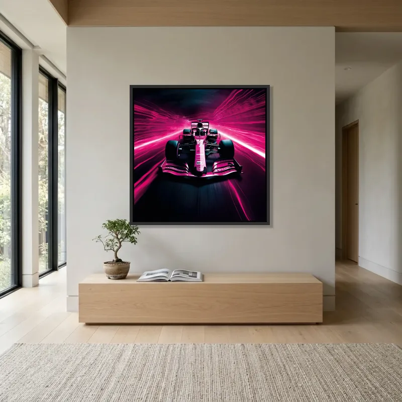 Tableau formule 1 lignes roses – Cadre Flottant