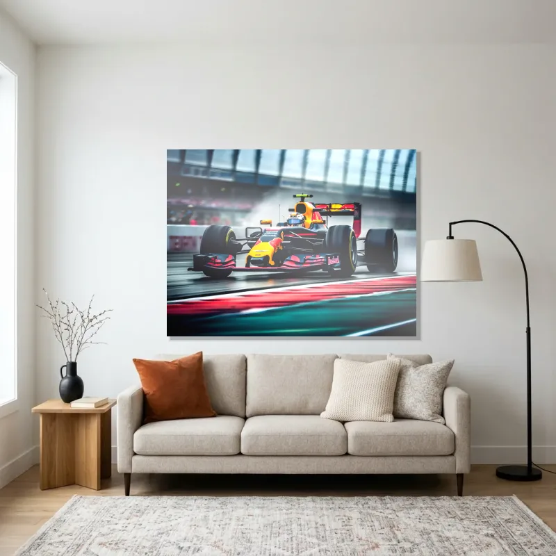 Tableau formule 1 Red Bull action – Aluminium Brillant