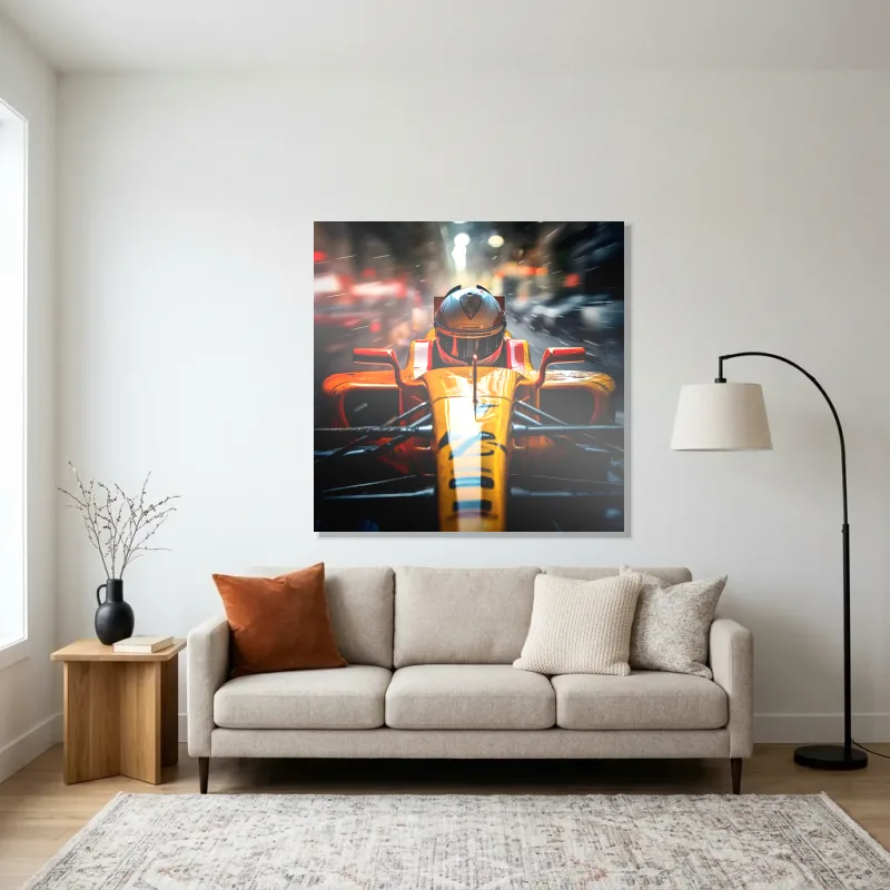 Tableau formule 1 vue pilote – Aluminium Brillant