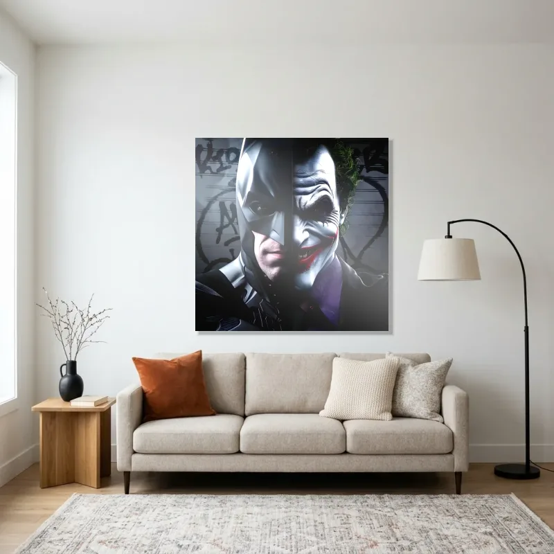 Tableau fusion Joker et Batman – Aluminium Brillant