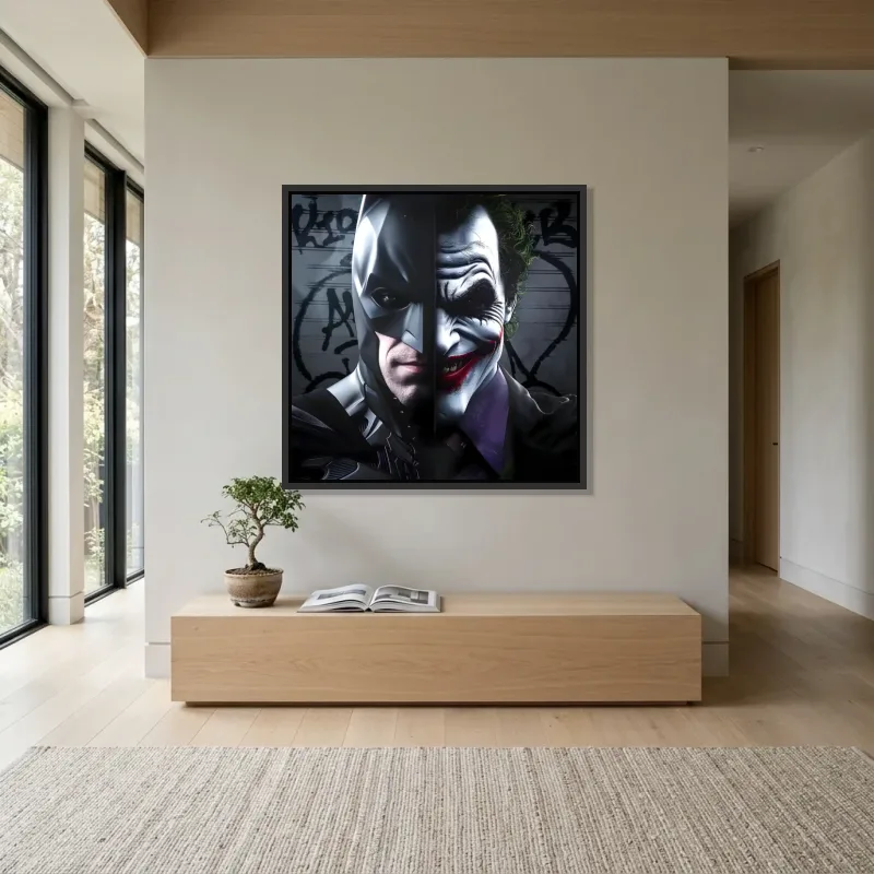 Tableau fusion Joker et Batman – Cadre Flottant