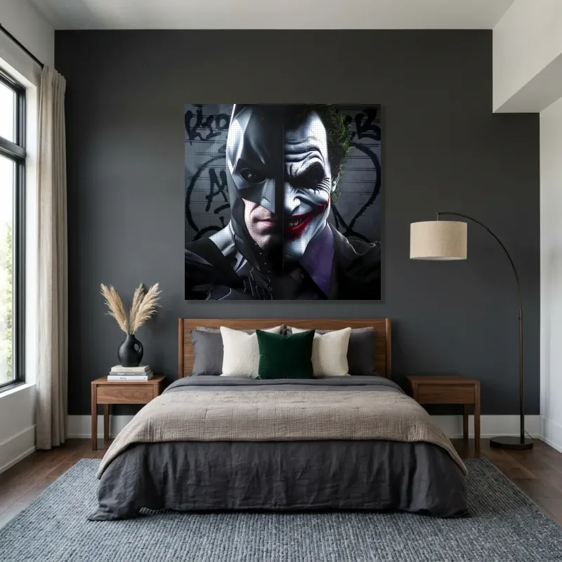 Tableau fusion Joker et Batman – Toile sur châssis