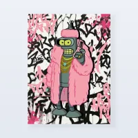 Tableau Futurama Bender street art Tableau Futurama Bender street art