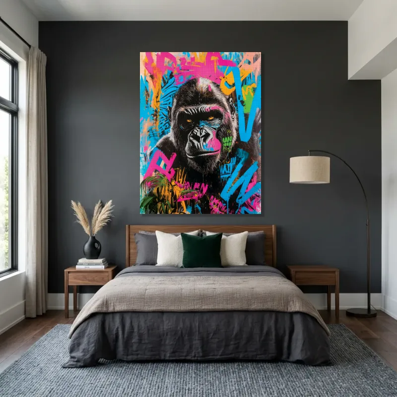 Tableau gorille artiste – Toile sur châssis