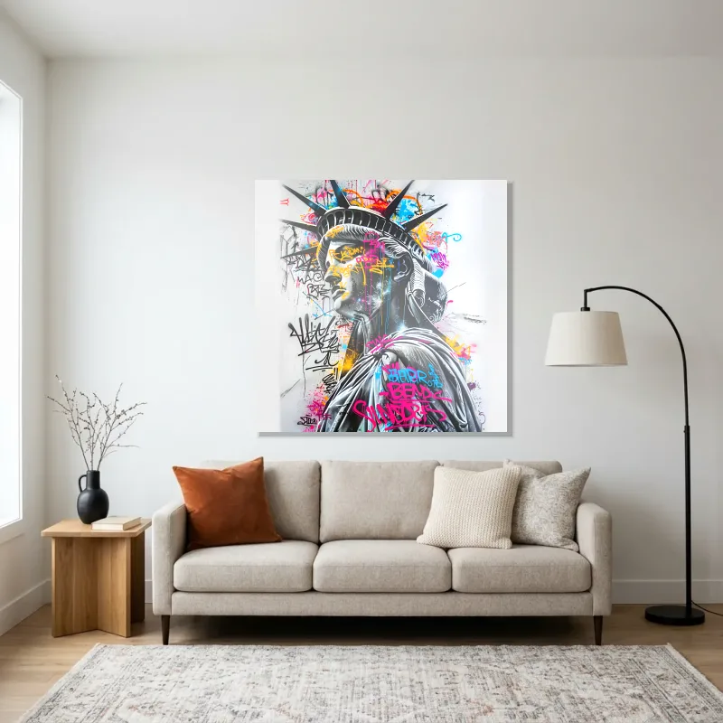 Tableau graffiti liberté graffée – Aluminium Brillant
