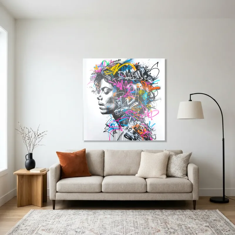 Tableau graffiti pensées de Jackson – Aluminium Brillant