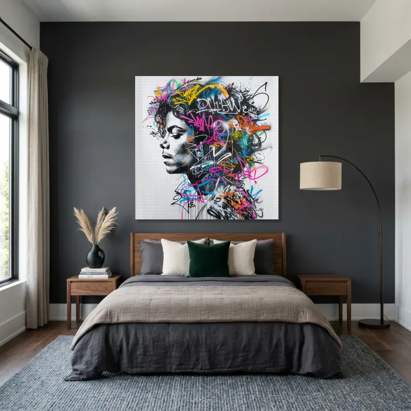 Tableau graffiti pensées de Jackson – Toile sur châssis