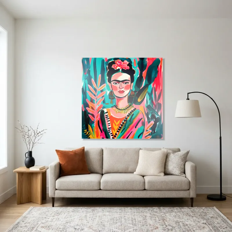 Tableau graphique Frida Kahlo – Aluminium Brillant