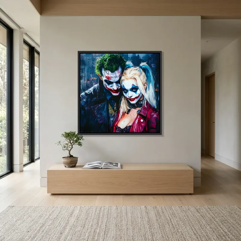 Tableau Harley Quinn complices décoration – Cadre Flottant