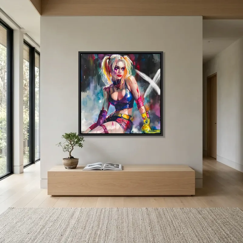 Tableau Harley Quinn explosion – Cadre Flottant