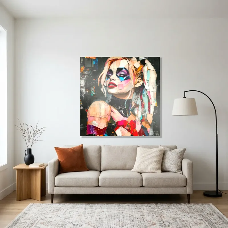 Tableau Harley Quinn puzzle pop – Aluminium Brillant