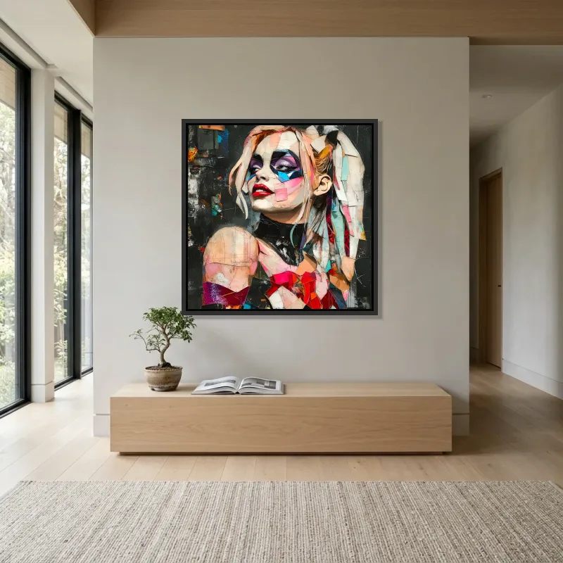 Tableau Harley Quinn puzzle pop – Cadre Flottant