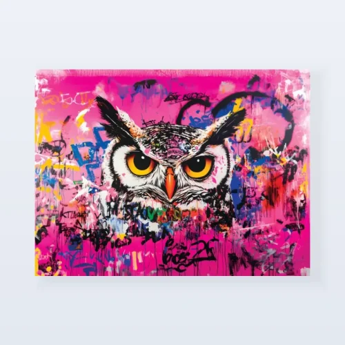 Tableau hibou graffiti Tableau hibou graffiti