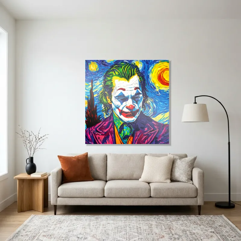 Tableau Joker inspiré Van Gogh – Aluminium Brillant