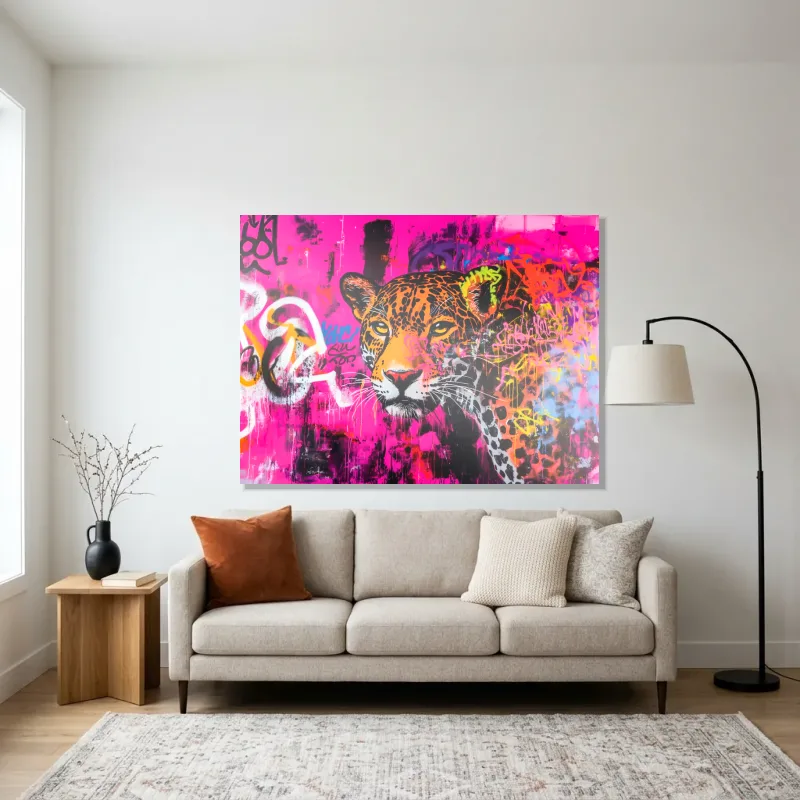 Tableau léopard portrait – Aluminium Brillant