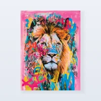 Tableau lion portrait graffiti Tableau lion portrait graffiti