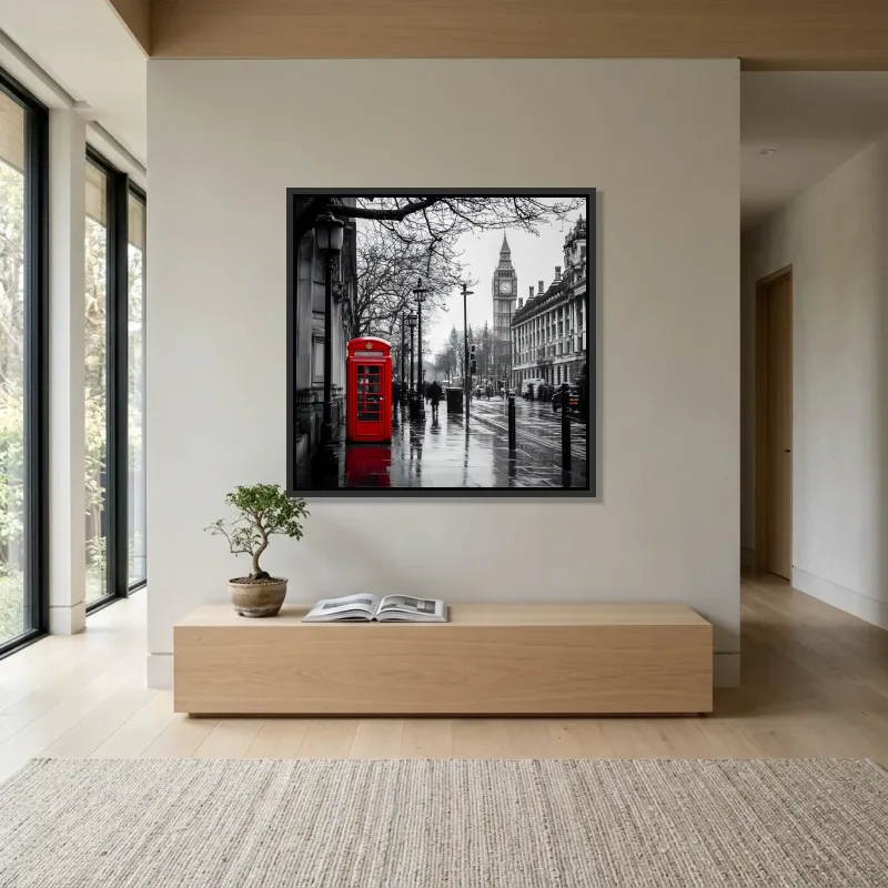 Tableau Londres cabine Big Ben – Cadre Flottant