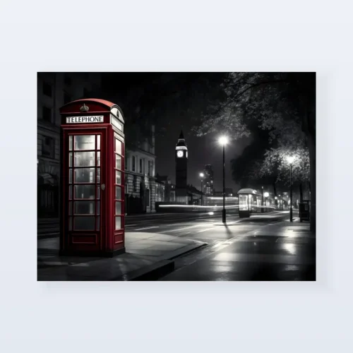 Tableau Londres cabine nuit