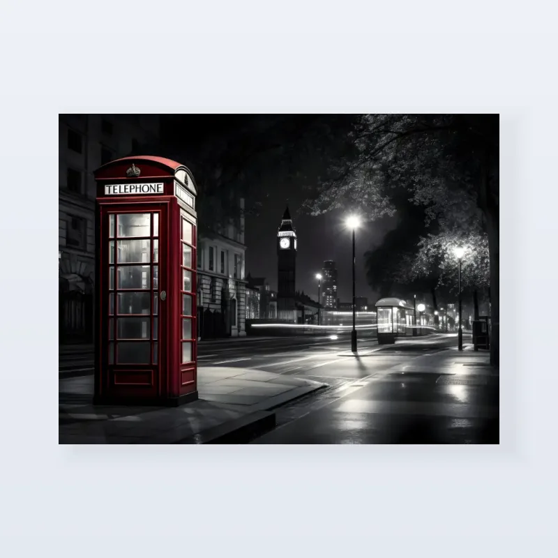 Tableau Londres cabine nuit