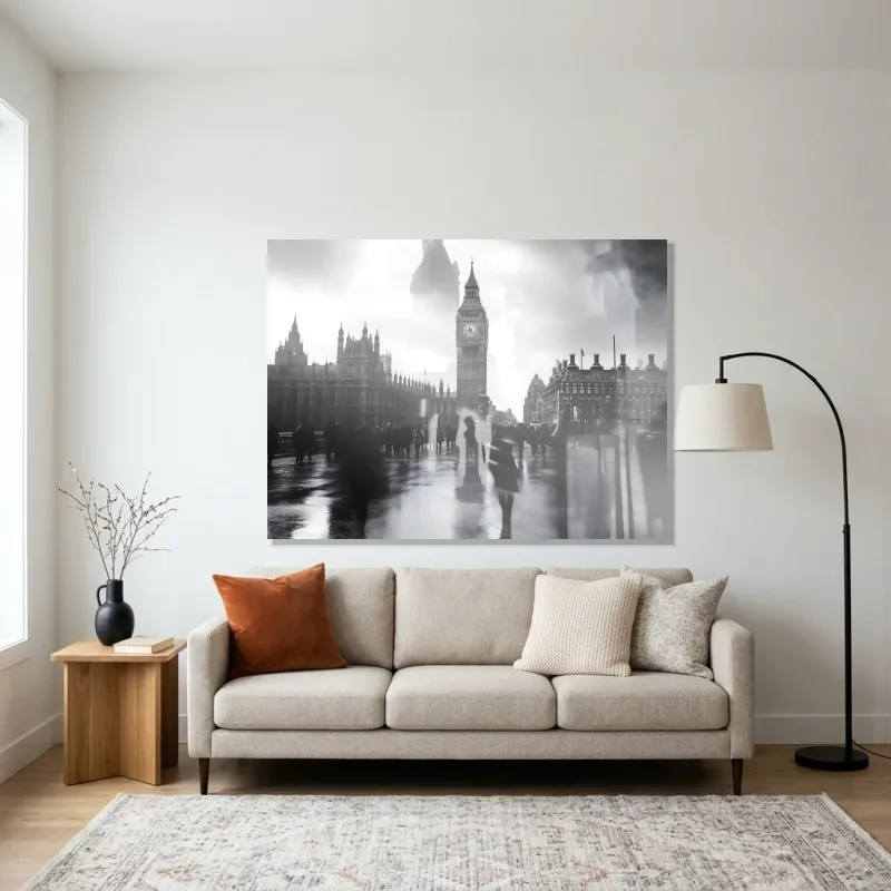Tableau Londres reflets Westminster – Aluminium Brillant