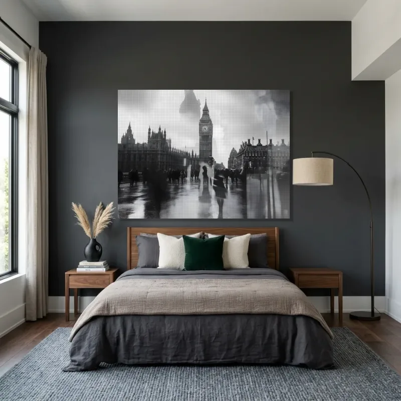 Tableau Londres reflets Westminster – Toile sur châssis