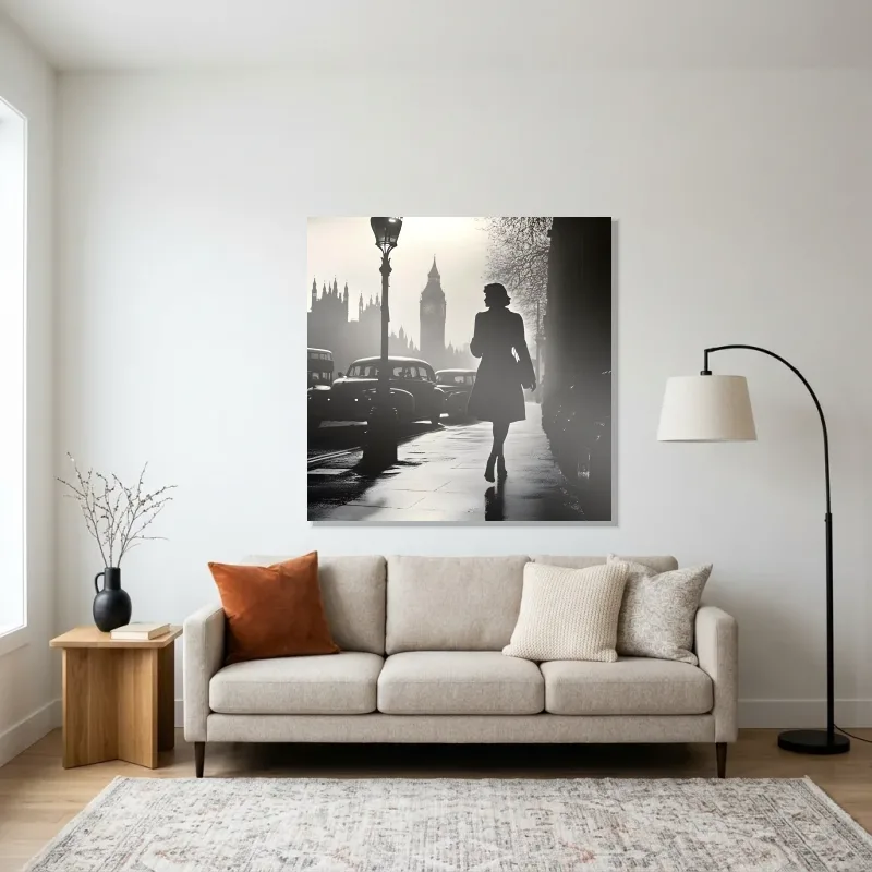 Tableau Londres silhouette Big Ben – Aluminium Brillant