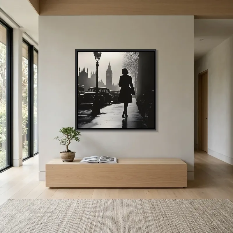 Tableau Londres silhouette Big Ben – Cadre Flottant