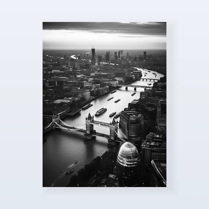 Tableau Londres Tower Bridge aérien