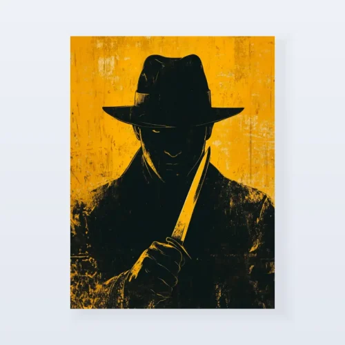 Tableau mafia homme au couteau Tableau mafia homme au couteau