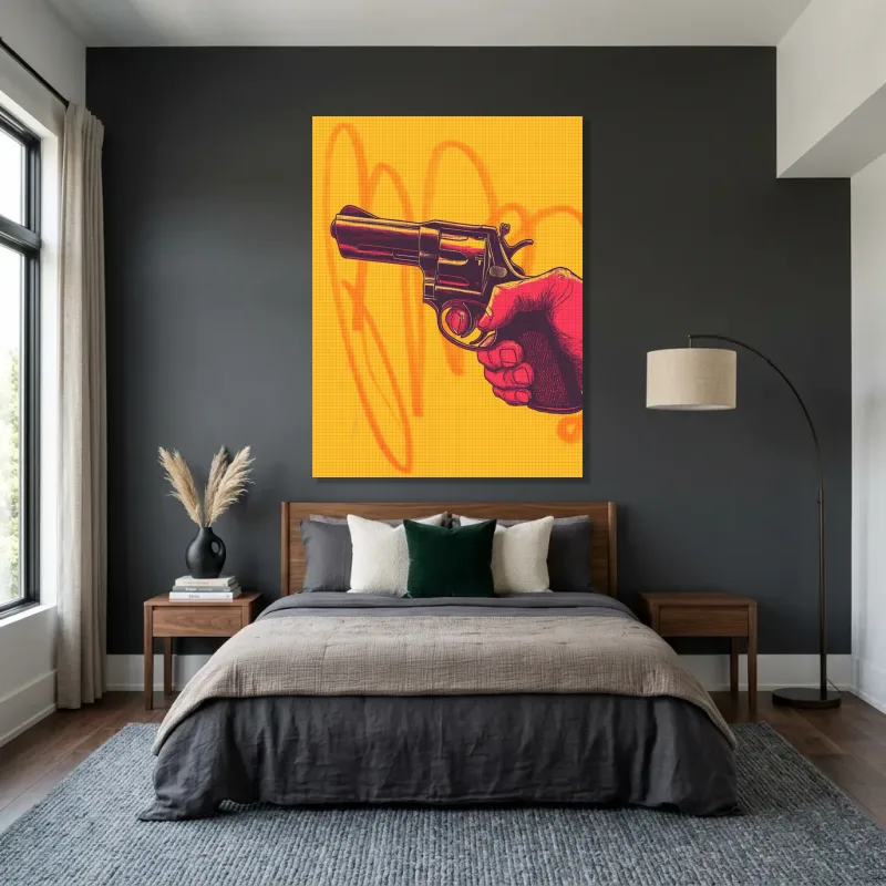 Tableau mafia main armée – Toile sur châssis