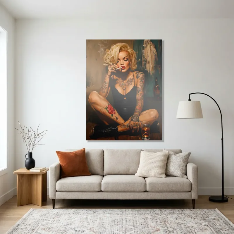Tableau Marilyn Monroe bad girl – Aluminium Brillant
