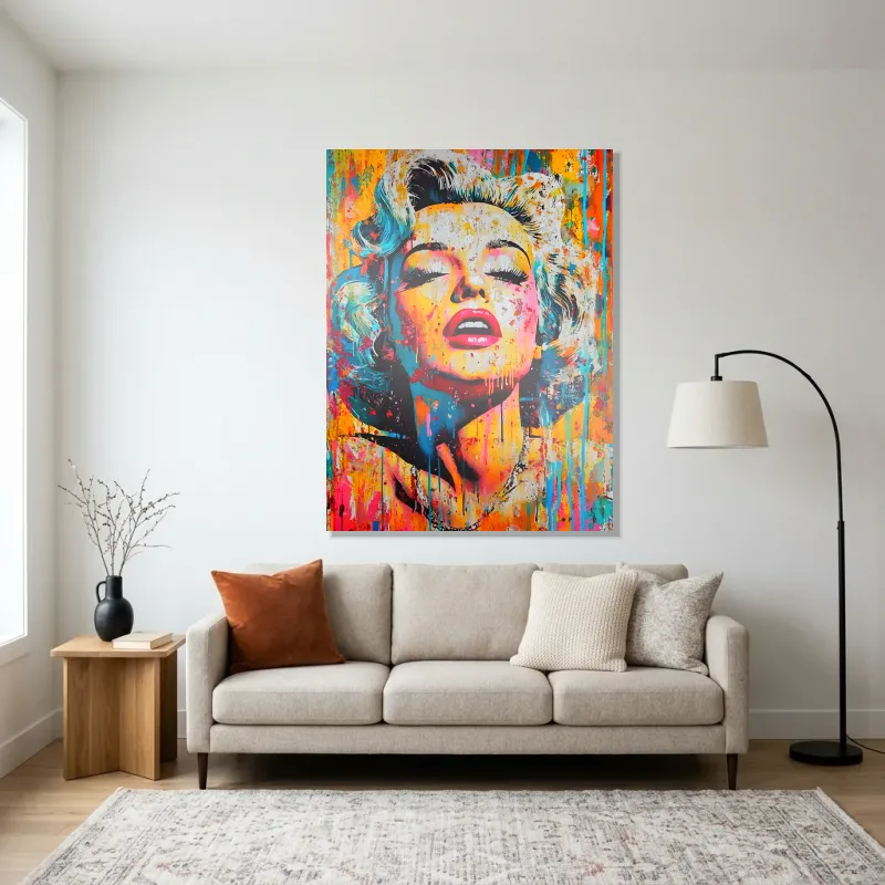 Tableau Marilyn Monroe color splash – Aluminium Brillant