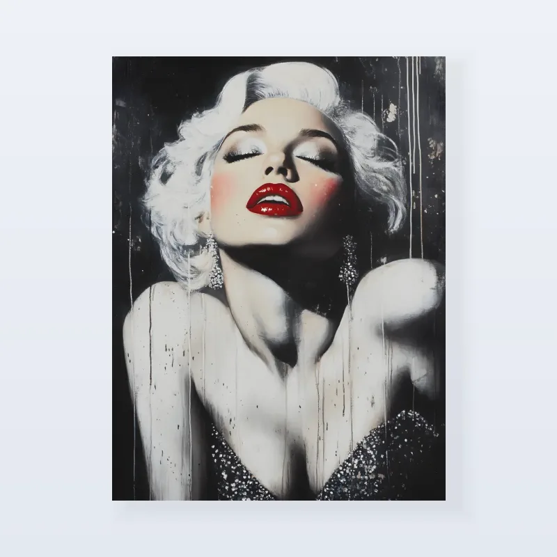 Tableau Marilyn Monroe glam red