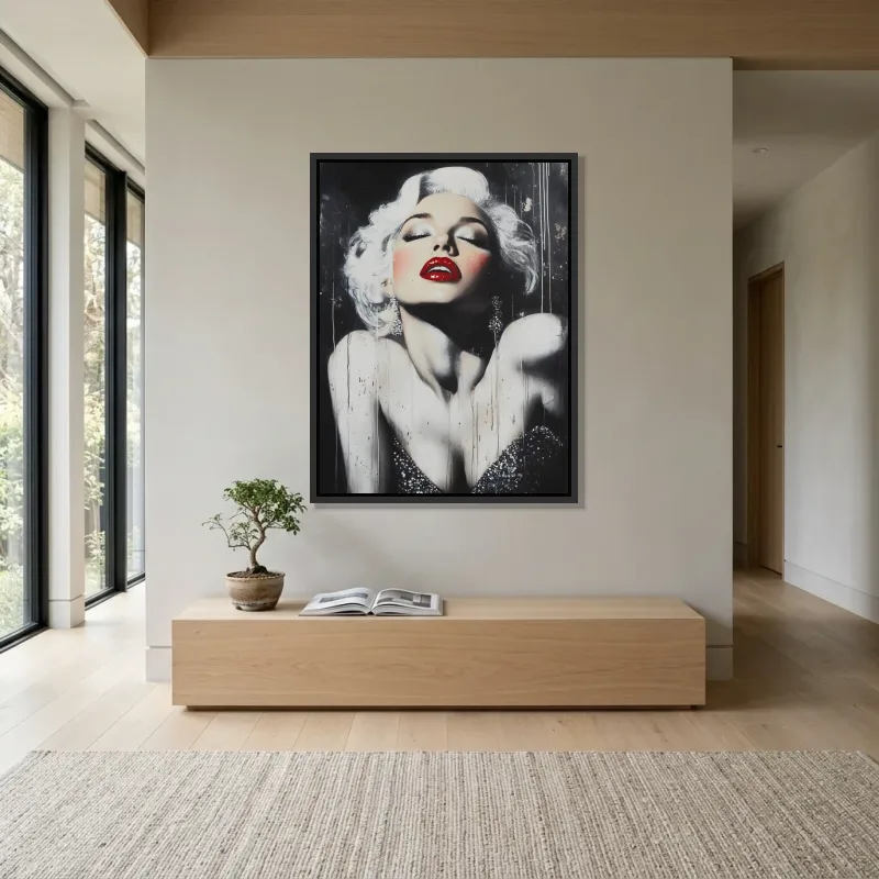 Tableau Marilyn Monroe glam red – Cadre Flottant