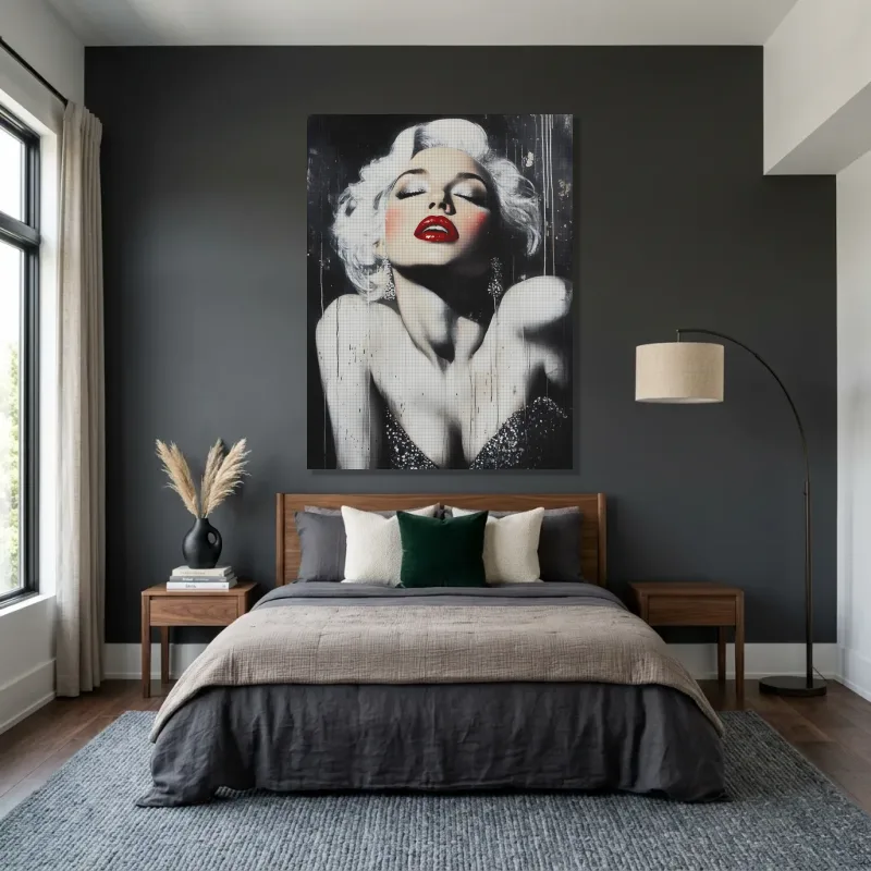 Tableau Marilyn Monroe glam red – Toile sur châssis