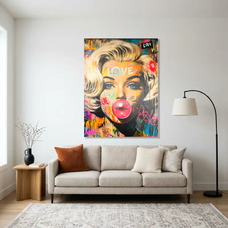 Tableau Marilyn Monroe love – Aluminium Brillant