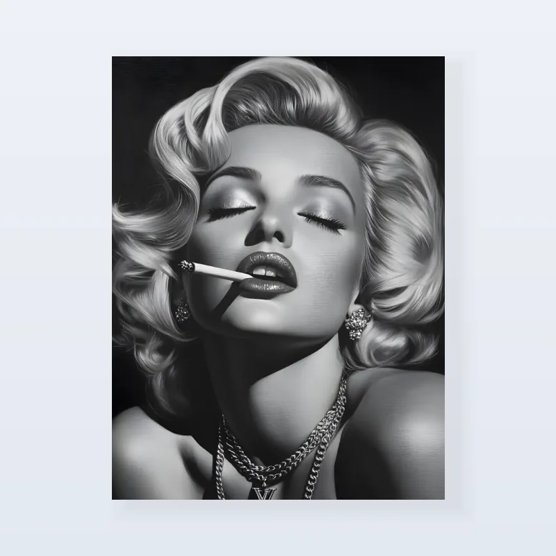 Tableau Marilyn Monroe smoke glamour