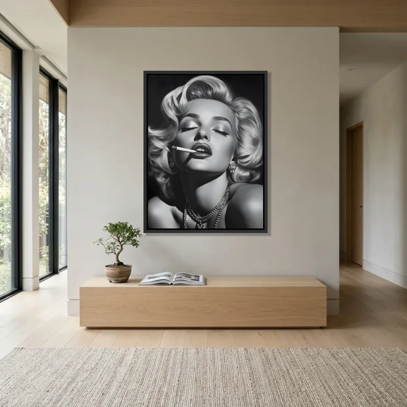 Tableau Marilyn Monroe smoke glamour – Cadre Flottant