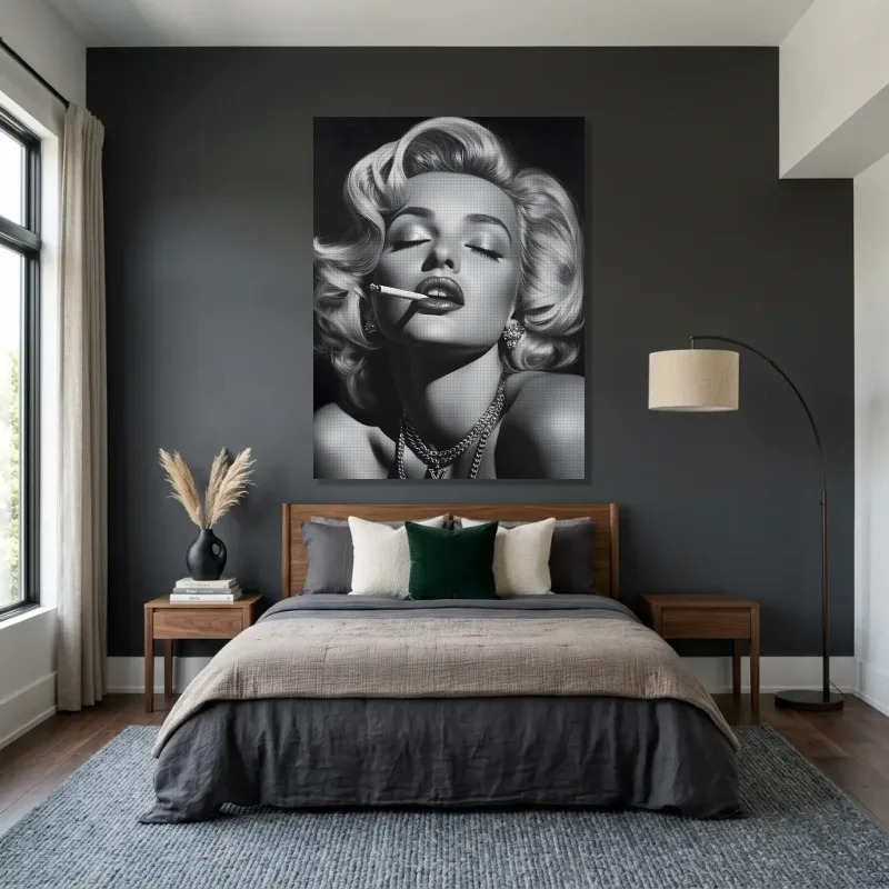 Tableau Marilyn Monroe smoke glamour – Toile sur châssis