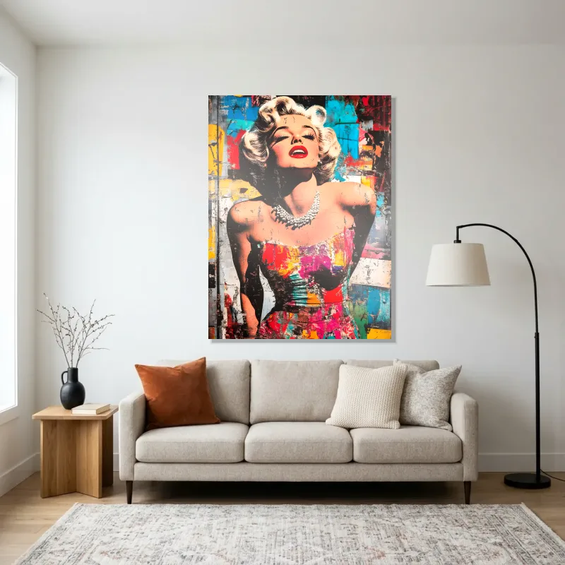 Tableau Marilyn Monroe vivid colors – Aluminium Brillant