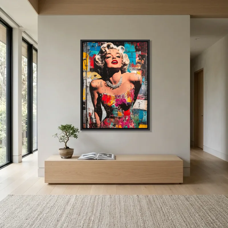 Tableau Marilyn Monroe vivid colors – Cadre Flottant