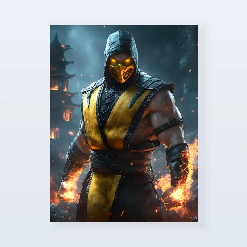 Tableau Mortal Kombat Scorpion ardente