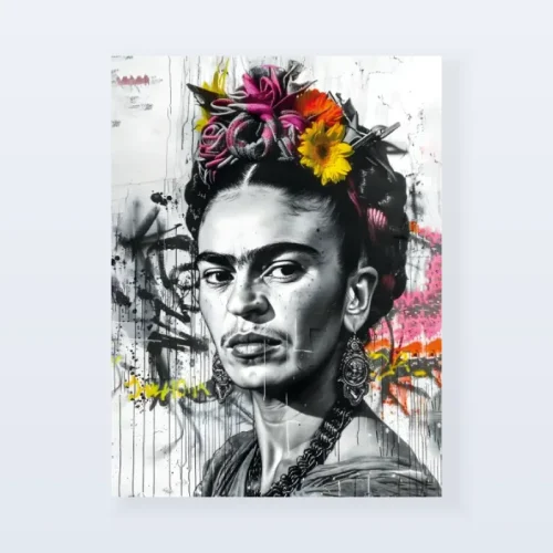 Tableau noir blanc Frida Kahlo Tableau noir blanc Frida Kahlo