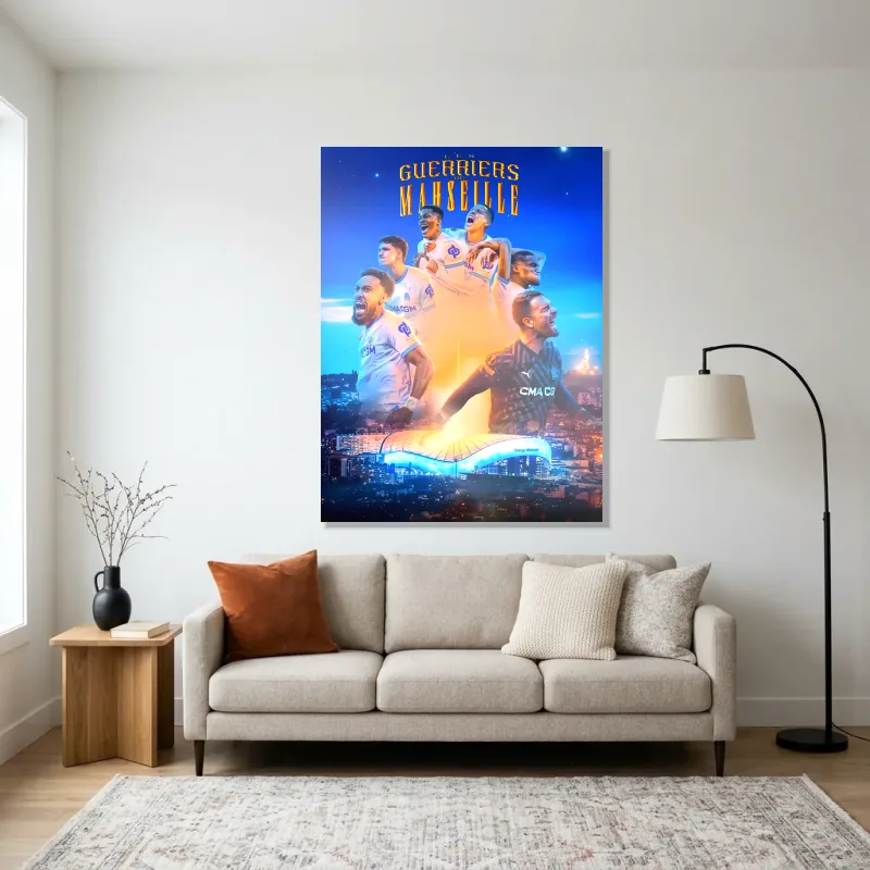 Tableau OM guerriers Marseille – Aluminium Brillant
