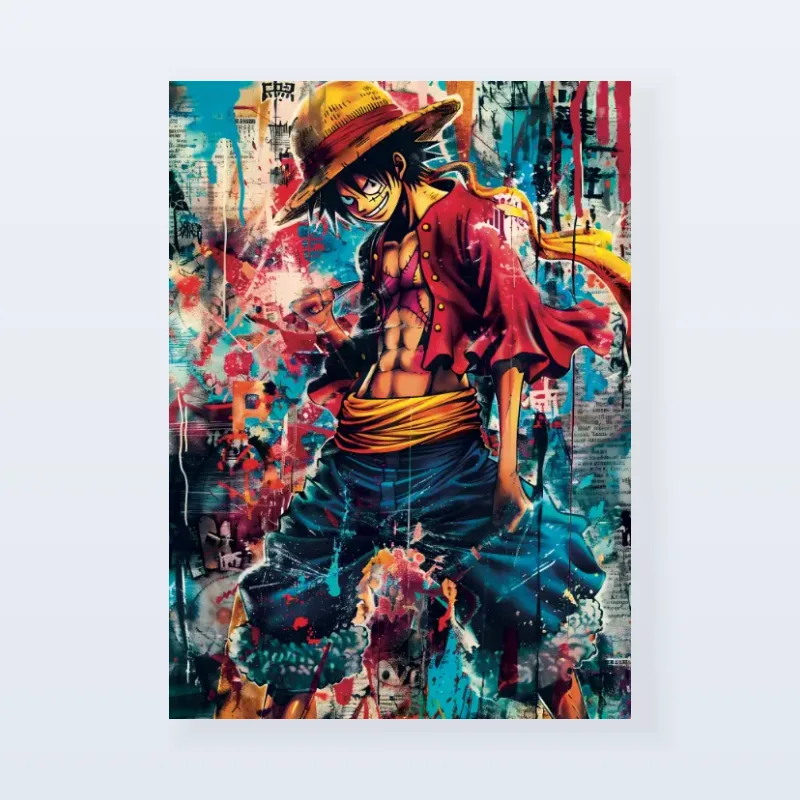 Tableau One Piece Luffy art