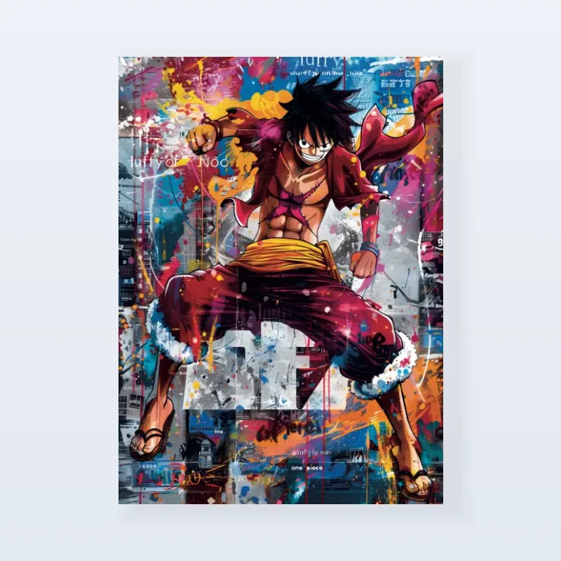 Tableau One Piece Luffy coloré