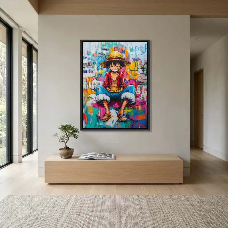 Tableau One Piece Luffy pose – Cadre Flottant