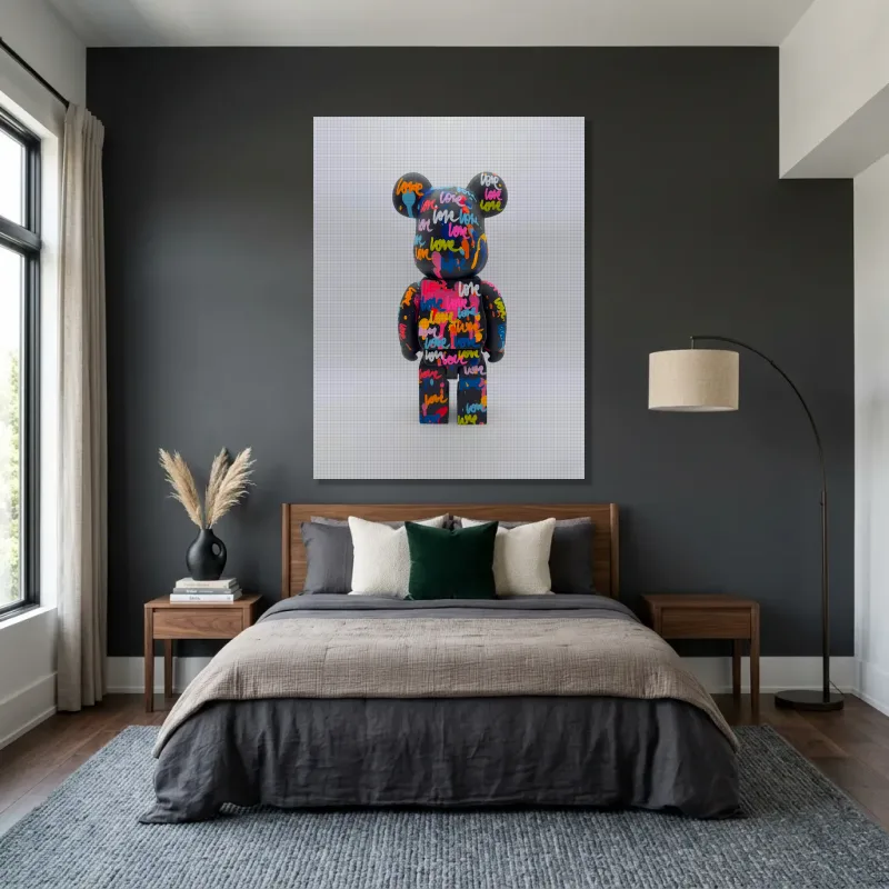 Tableau ours street art – Toile sur châssis